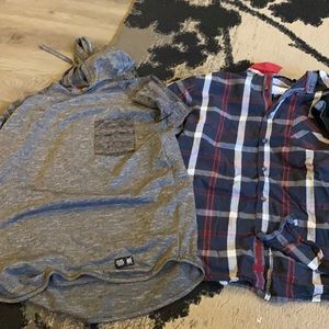 4 shirt lot adult small button up hoodies used